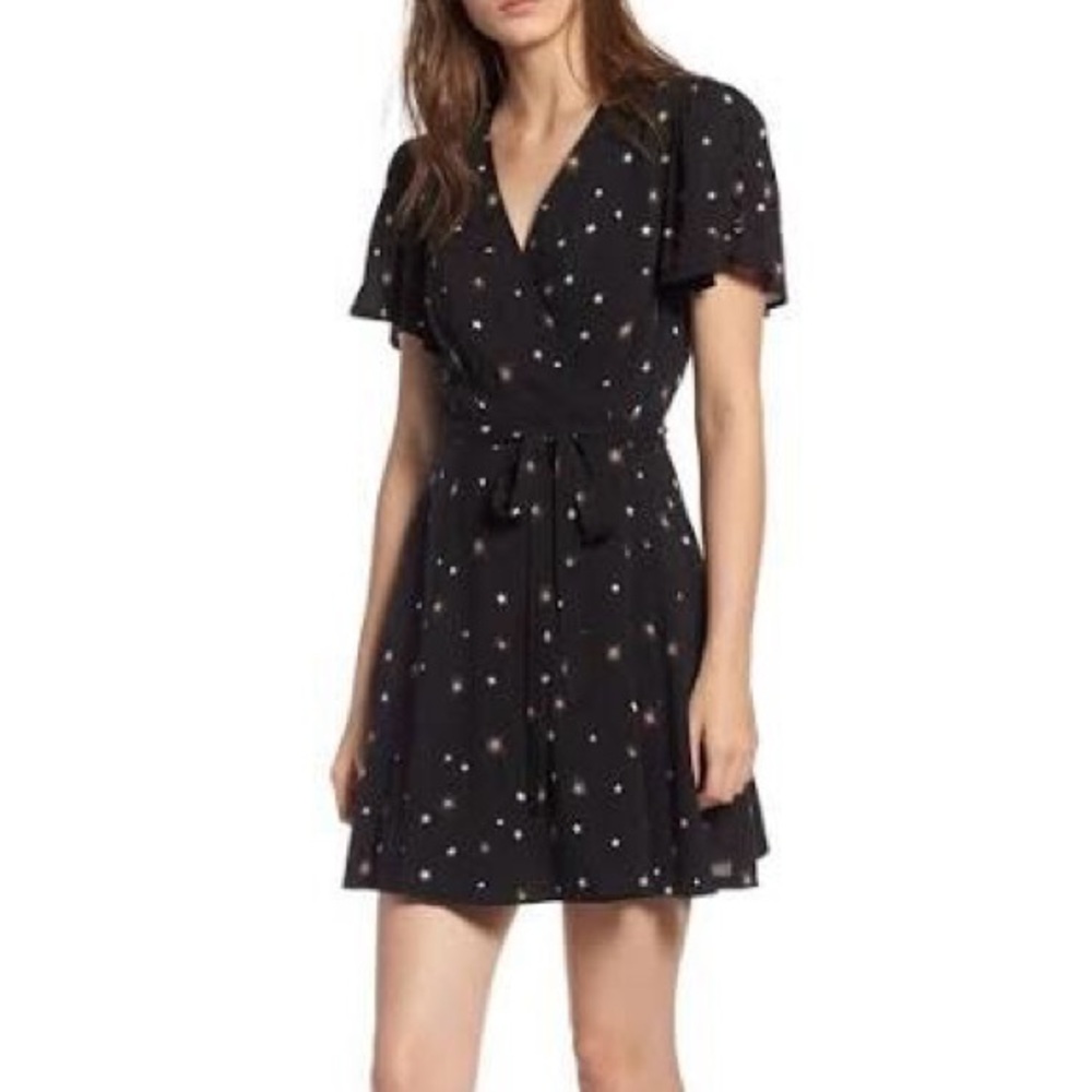 Paige Corinth Celestial Print Wrap Dress Sz L